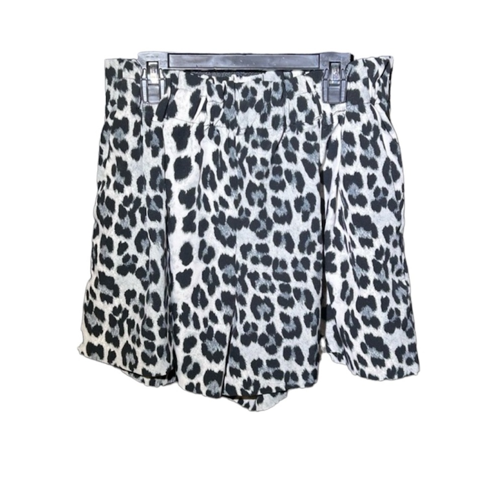 Zara High Rise Bucket Waist Loose Fitting Shorts In Animal Print Size Large